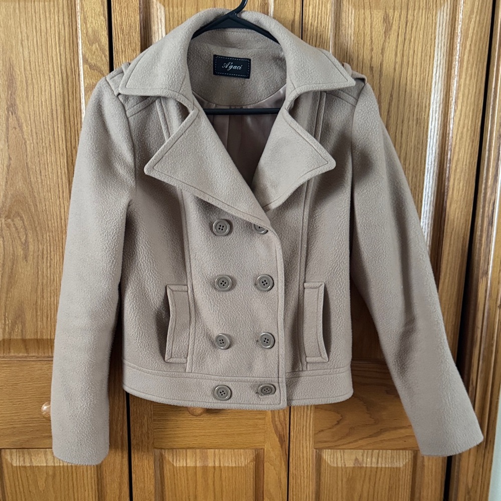 a'gaci Chic Beige Pea Coat